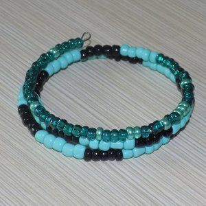 Turquoise and Black stacked bracelet